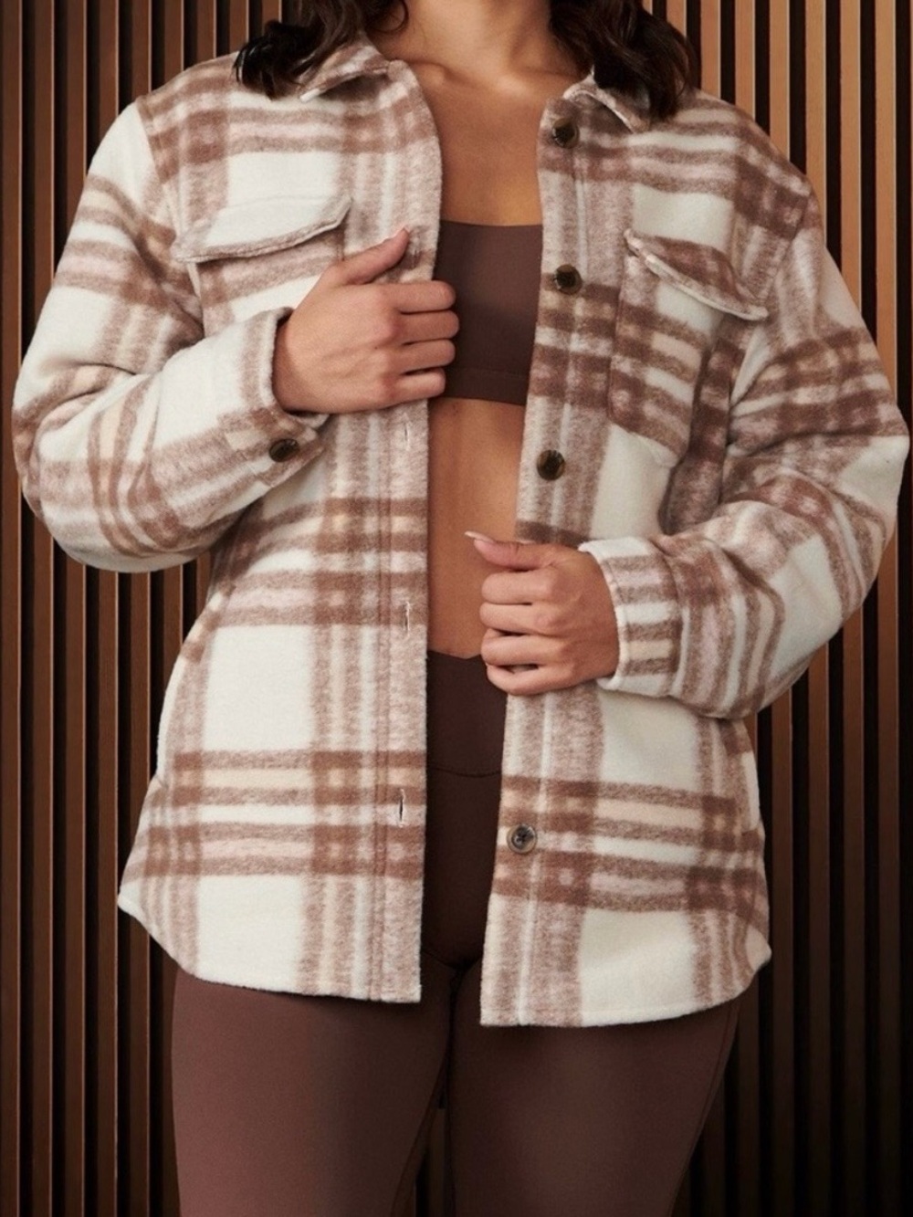 YoungLA Cream & Brown Urban Shacket